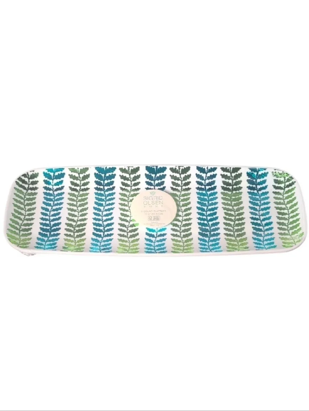 Sigrid Olsen Home 3 Count Platters Leafy Vine Print